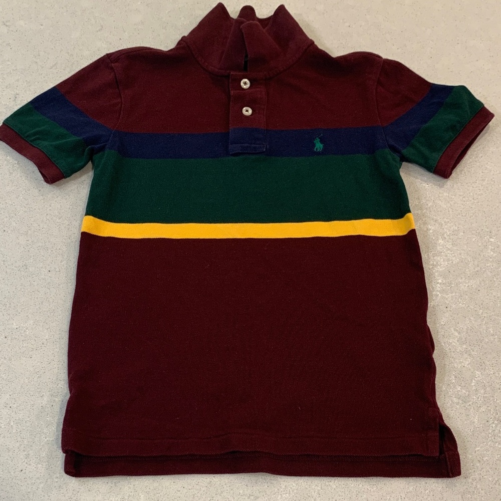 Ralph Lauren Color Block Polo - Maroon Navy Green Yellow